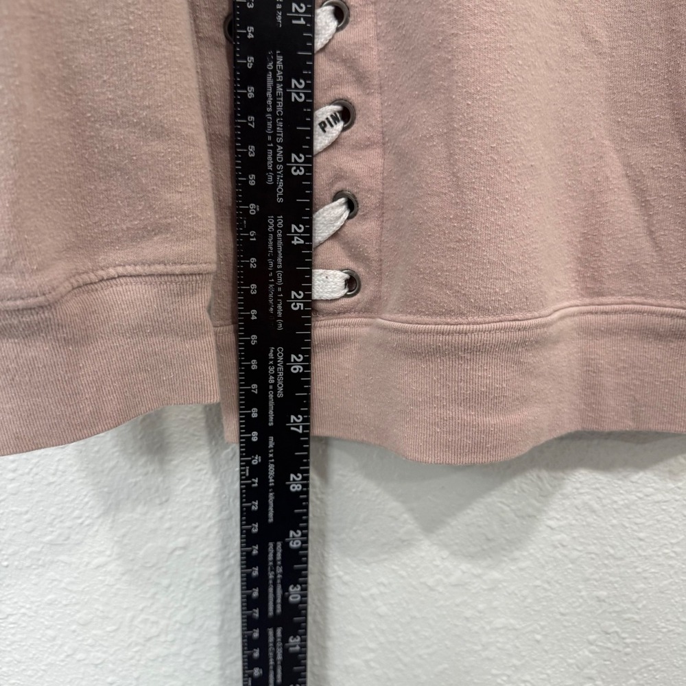 Pink Victoria's Secret Lace Up Side Sweatshirt Mauve Dog Logo Small - Picture 5 of 8